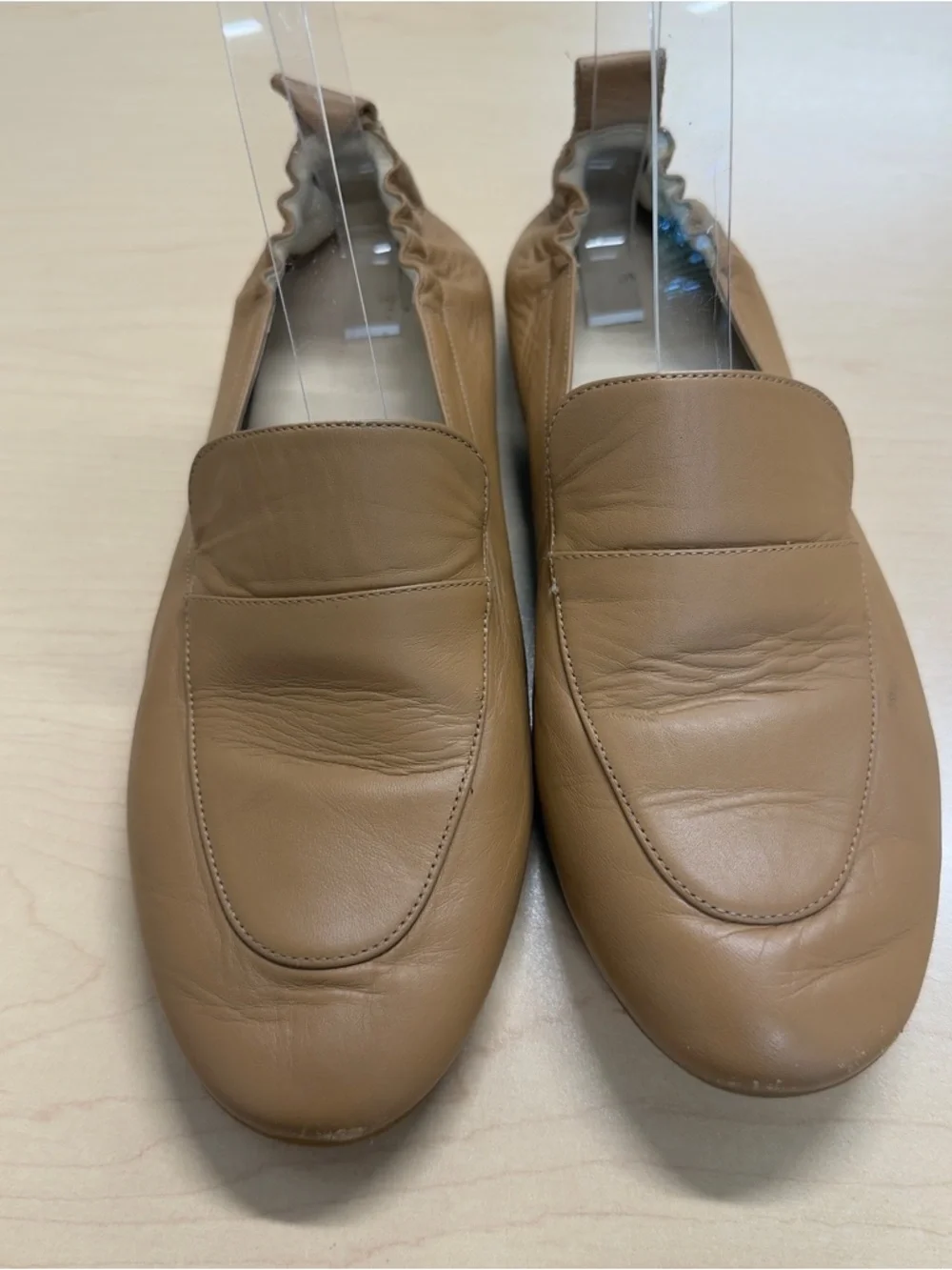 Everlane Tan Leather Slip-On Elastic Back Driving Loafers Size 7.5